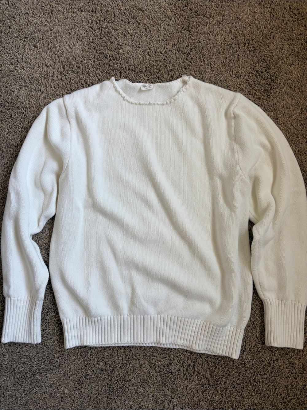 Brandy MelvilleWhite Crewneck Knit Sweater
